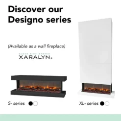 Discount Disegno 90SB elektrisk väggspis - svart - 3-sidig elektrisk LED mood spis - 1400 Watt värme - fjärrkontroll Öppna Spisar