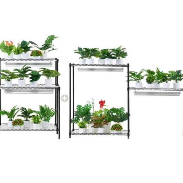 Hot DIY Växtställ med Grow Lights 6 våningar, 192W, Hög Växtstödhylla för inomhusodling och ljustillförsel, perfekt för växttillväxt Växtställ
