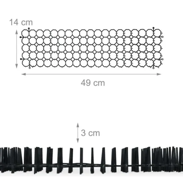 Djuravvisande galler set, 3x49x14 cm, Svart