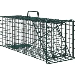 vidaXL Djurfälla i stål - - 61x20x21,5 cm - Grön - Hållbar - Väderbeständig