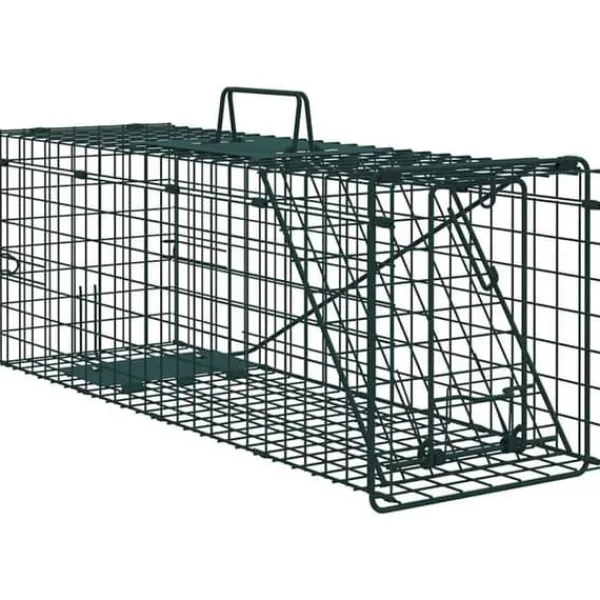 vidaXL Djurfälla i stål - - 61x20x21,5 cm - Grön - Hållbar - Väderbeständig