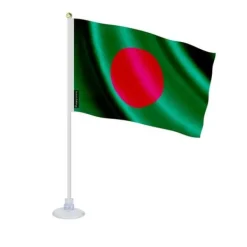 Drapeau - Bangladesh - Mini Drapeau Ventouse - 14 x 21 cm - Polyester - Tryck Fram/Back