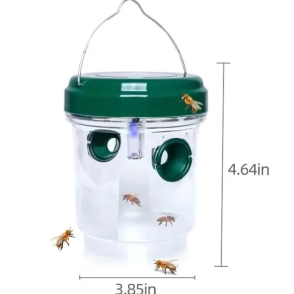 Discount Drosophila Trap flugfälla Getingar och myggor Solar LED flugfällor Utomhusgeting för bin Gula jackor 2-pack (grön) Skadedjursfällor
