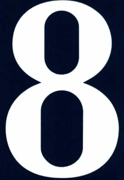 Clearance Dörrplatta - dekorativ bokstav Symbol - NA08 - Självhäftande PVC gatunummer 110 x 40 mm Nummer 8 Adresskyltar & Husnummer