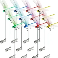 Online 3D-Trollsländeklämmor Dragonfly Clip– Dekoration till Trädgård & Balkong 12 st Trädgårdsprydnader