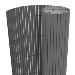 Dubbelsidigt insynsskydd i PVC - Optimalt för trädgård och altan | Färg: Grå | Storlek: 90x500 cm