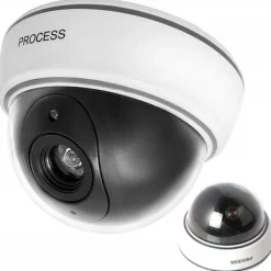 Dummy-kamera dome LED IR Large – realistisk låtsaskamera med blinkande röd LED, vägg- och takmontering