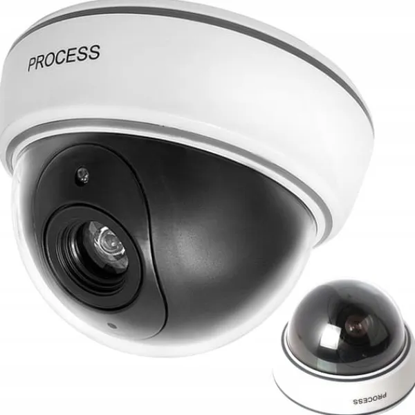 Dummy-kamera dome LED IR Large – realistisk låtsaskamera med blinkande röd LED, vägg- och takmontering