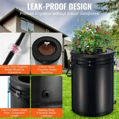 DWC Hydroponics Odlasystem Djupvattenkultur med Top Drip, 4 hinkars set, effektiv växttillväxt, lätt att använda