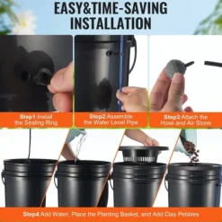 DWC Hydroponics Odlasystem Djupvattenkultur med Top Drip, 4 hinkars set, effektiv växttillväxt, lätt att använda