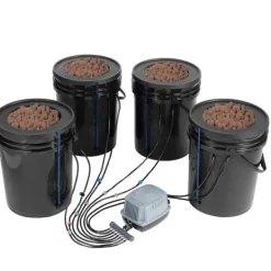 DWC Hydroponics Odlasystem Djupvattenkultur med Top Drip, 4 hinkars set, effektiv växttillväxt, lätt att använda