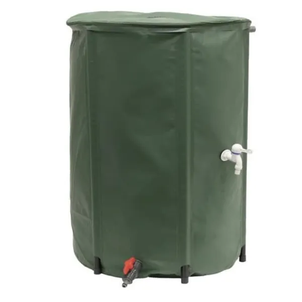 New EDA - Flexibel och hopfällbar vattenuppsamlare 500 L - med nätfilter + 2 kranar - Väderbeständig - Ø 80 x H.98 cm Regntunnor