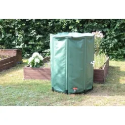 New EDA - Flexibel och hopfällbar vattenuppsamlare 500 L - med nätfilter + 2 kranar - Väderbeständig - Ø 80 x H.98 cm Regntunnor