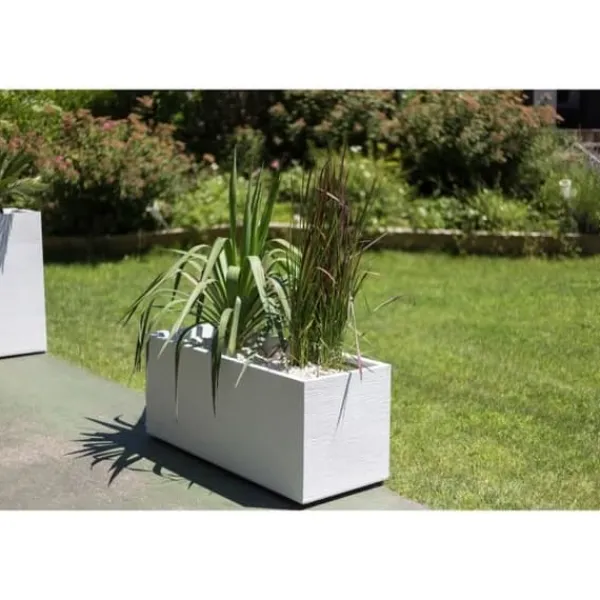 Clearance EDA Jardiniere Graphit - 99,5 x 39 x H 43 cm - 97,6 L - Vitkalkad Krukor & Växtbehållare