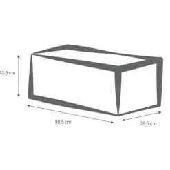 Clearance EDA Jardiniere Graphit - 99,5 x 39 x H 43 cm - 97,6 L - Vitkalkad Krukor & Växtbehållare