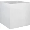 Outlet EDA PLASTIQUE Grafit fyrkantig blomma låda - 57 L - 49,5 x 49,5 x 49,5 cm - Vit bly Krukor & Växtbehållare