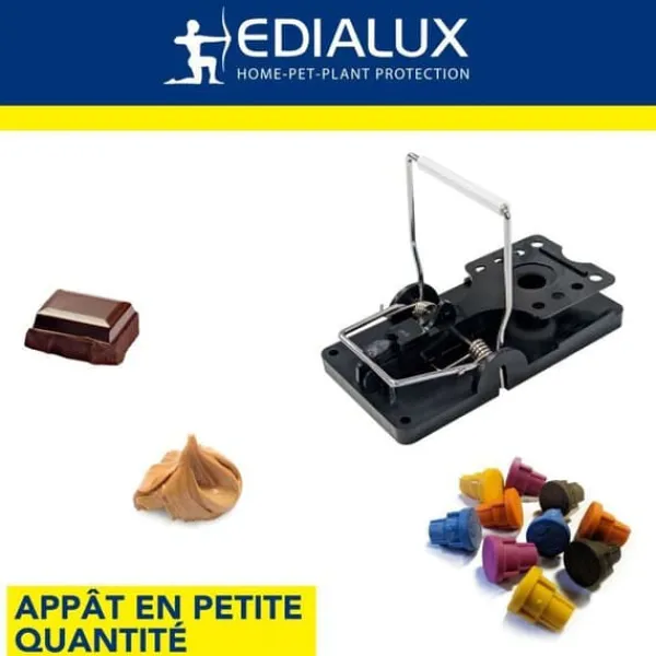Best Edialux Rått- och musefälla snap pack fördelaktig - 2+1 gratis återanvändbara fällor i robust plast och galvaniserat metall Skadedjursfällor