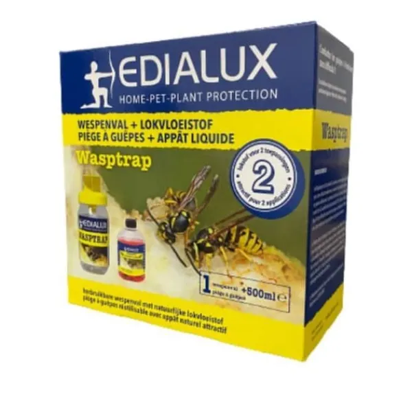 Ekologisk anti-geting, bålgeting och flugpaket med återanvändbar fälla och naturligt flytande matbete 500 ml, Edialux