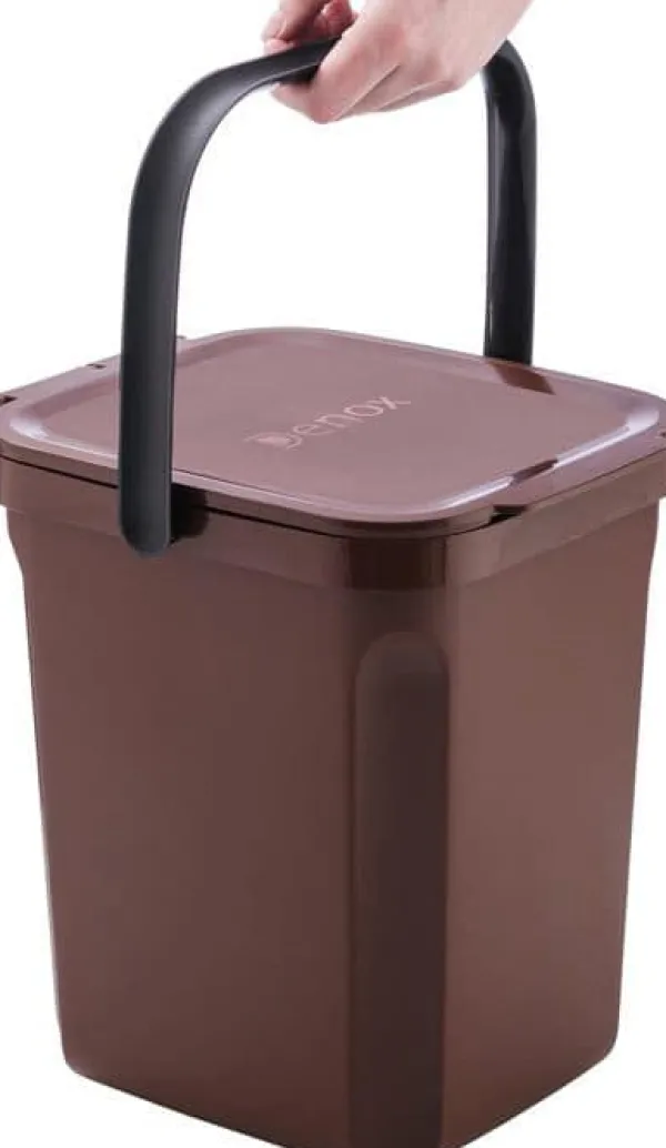 New Ekologisk kompostbehållare hink 10 liter, brun, 235 x 265 x 285 mm Kompostering