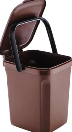 New Ekologisk kompostbehållare hink 10 liter, brun, 235 x 265 x 285 mm Kompostering