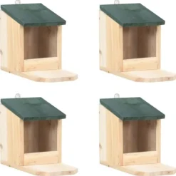 Discount Ekorrholk 4-pack i granträ | Färg: Naturlig träfärg | Storlek: 30x25x25 cm För Fåglar & Småvilt