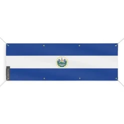 Outlet El Salvador Flaggbanner 8 öljetter 100x300 cm Flaggor & Vindstrutar
