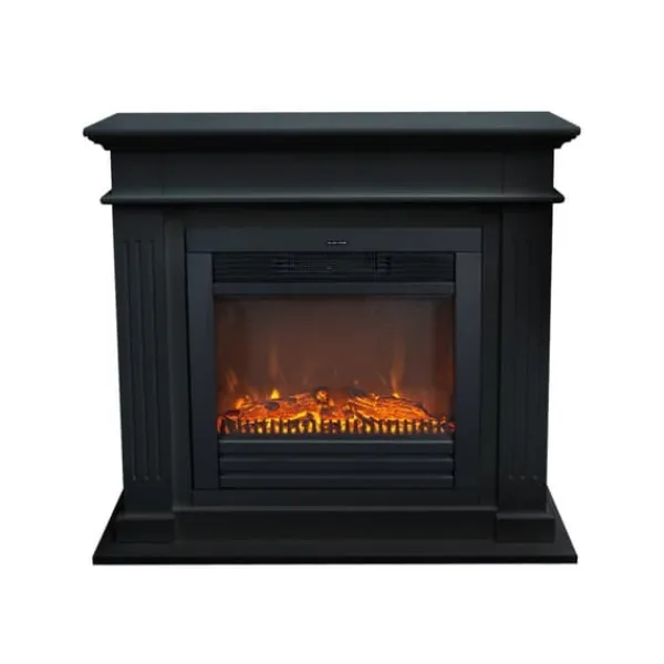 Hot Elda ELU-MDB elektrisk spis - Svart MDF öppen spisram - 1400 Watt värme - fjärrkontroll Öppna Spisar