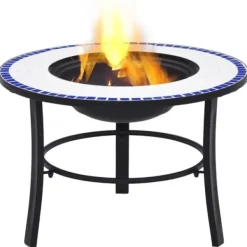 Discount Eldfat med mosaik blå och vit 68cm keramik Öppna Spisar
