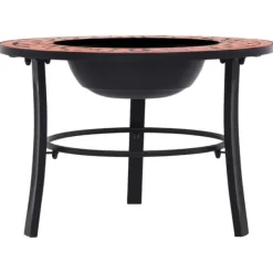 Eldfat med mosaik i terrakotta - Dekorativ eldgrop för trädgården | Diameter: 68 cm | Material: Keramik