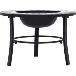 Sale Eldfat med mosaik svart och vit 68cm keramik Öppna Spisar