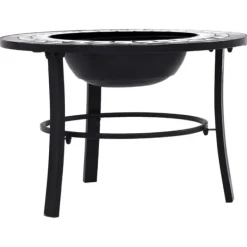 Sale Eldfat med mosaik svart och vit 68cm keramik Öppna Spisar