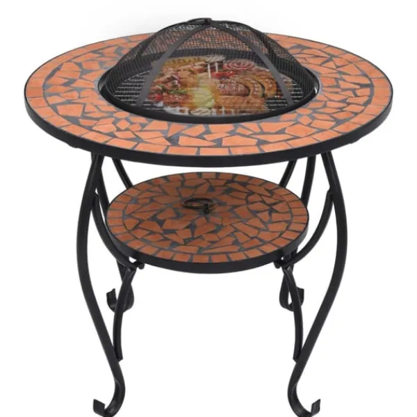 Best Eldfat med mosaikbord terrakotta 68 cm keramik Öppna Spisar