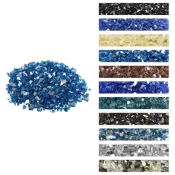 Best Eldglas 1,25 cm, Eldstadsglasstenar 4,5 kg, för Eldstad, Pacific Blue Tillbehör Till Vedeldade Kaminer & Öppna Spisar