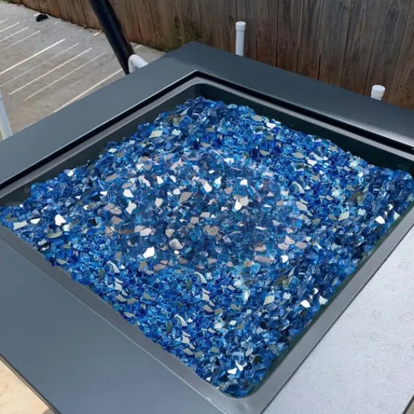 Best Eldglas 1,25 cm, Eldstadsglasstenar 4,5 kg, för Eldstad, Pacific Blue Tillbehör Till Vedeldade Kaminer & Öppna Spisar