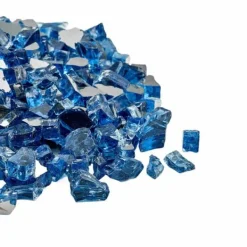 Best Eldglas 1,25 cm, Eldstadsglasstenar 4,5 kg, för Eldstad, Pacific Blue Tillbehör Till Vedeldade Kaminer & Öppna Spisar
