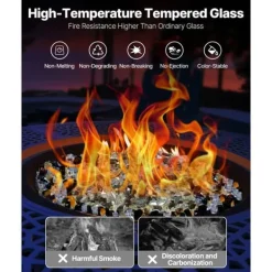 Eldglas 4,5 kg, Eldstadsstenar 1,25 cm, för Eldstad, Koppar, Guld, Klar