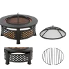 Outlet Eldskål, Diameter 81 cm, Värmebeständig upp till 500 °C, Multifunktionell Design, Inkluderar Funkskydd, Hållbart Järnmaterial Öppna Spisar