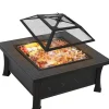 Eldstad, 81 cm diameter, Metallkonstruktion, Värmebeständig upp till 500 °C, Inkluderar grillgaller, Funk skyddsfunktion