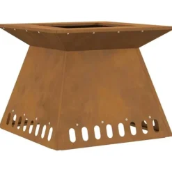 New Eldstad Brun 48 x 48 x 40 cm cortenstål Vedeldade Kaminer