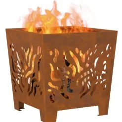 vidaXL Eldstad Brun 40 x 40 x 40 cm Stål