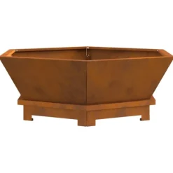 vidaXL Eldstad Brun 75 x 75 x 28 cm Väderbeständig stål