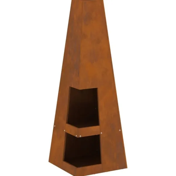 vidaXL Eldstad Brun 35 x 35 x 100 cm Väderstål