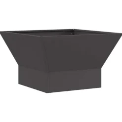 Eldstad i fyrkantig design - Bärbar och rostbeständig | Färg: Svart | Storlek: 60x60x35 cm