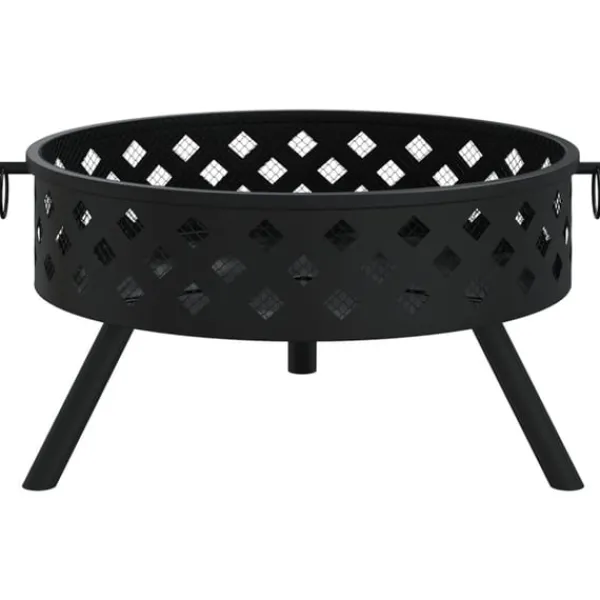 vidaXL Eldstad med eldgaffel 58 cm XXL stål
