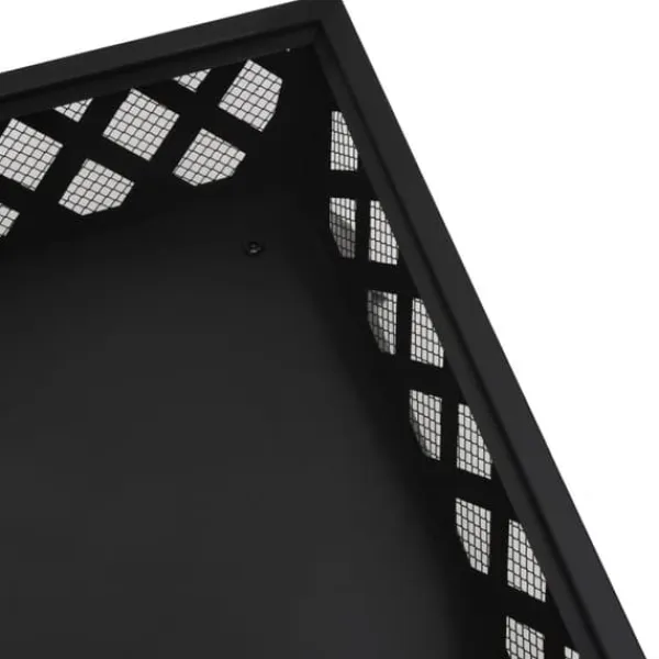 Eldstad med eldgaffel 50 cm - Utomhus eldstad i robust stål | Färg: Svart | Storlek: XXL