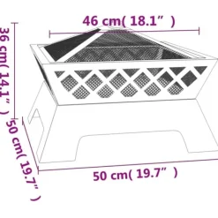 Eldstad med eldgaffel 50 cm - Utomhus eldstad i robust stål | Färg: Svart | Storlek: XXL