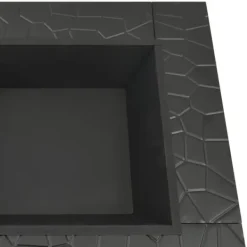 New Eldstad med eldgaffel - Robust stål med säkerhetsnät | Storlek: 79x79x46,5 cm | Färg: XXL svart Öppna Spisar