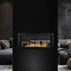 Outlet Eldstad på etanol - Montefalco 90 - Dubbel ansikte - 90x40 - Bioetanol Öppna Spisar