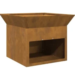 New Eldstad Rostig 50 x 50 x 40 cm cortenstål Öppna Spisar