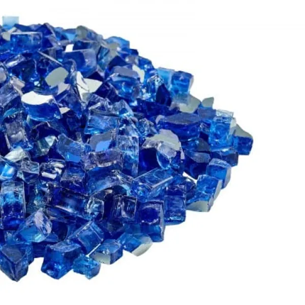 New Eldstadsglas, Reflekterande krossat glas 12,7 mm, Koboltblå, Härdat glas Tillbehör Till Vedeldade Kaminer & Öppna Spisar
